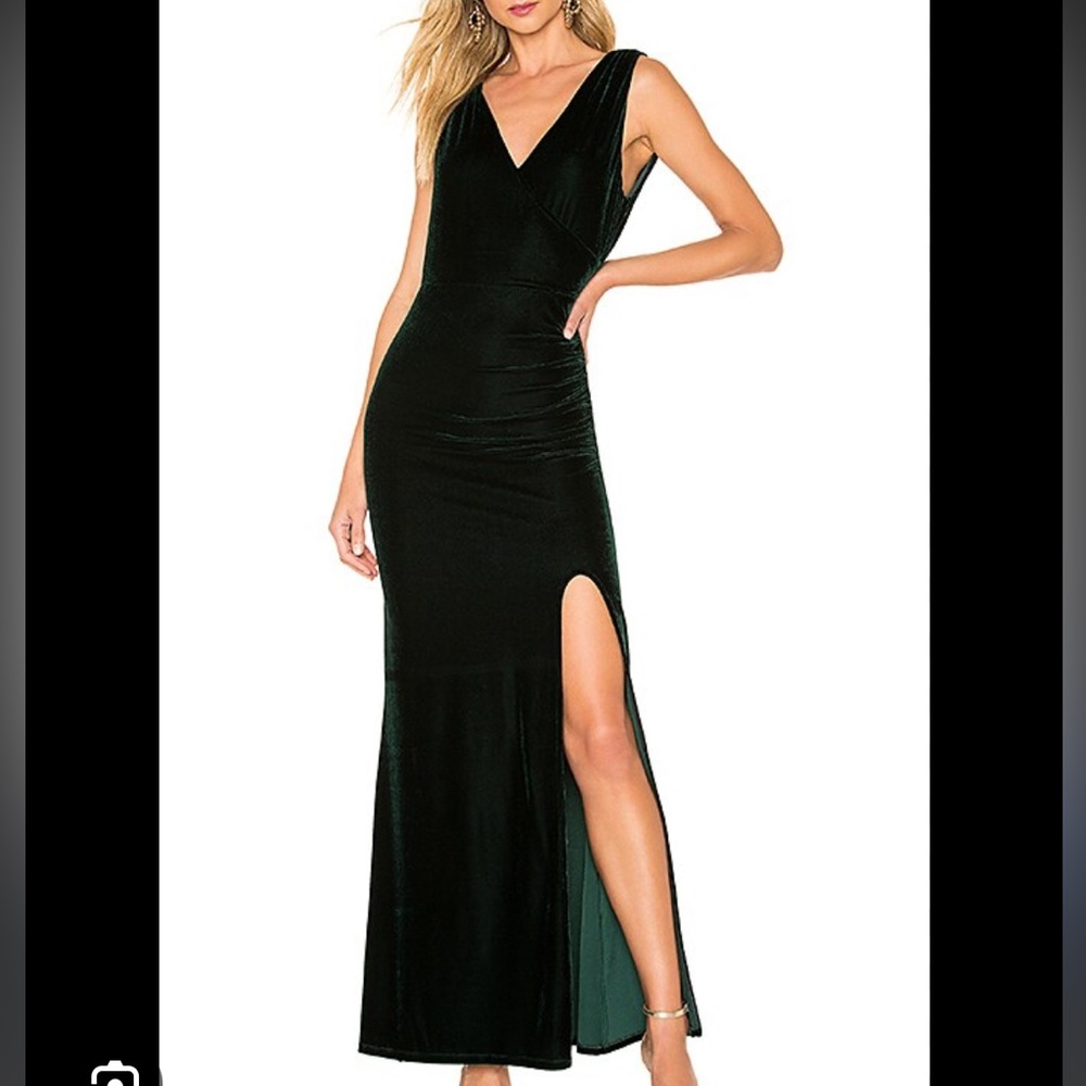 Privacy Please Brisbane Maxi Velvet Dress in Emerald Green